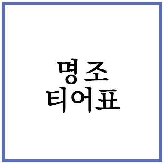 명조 티어표